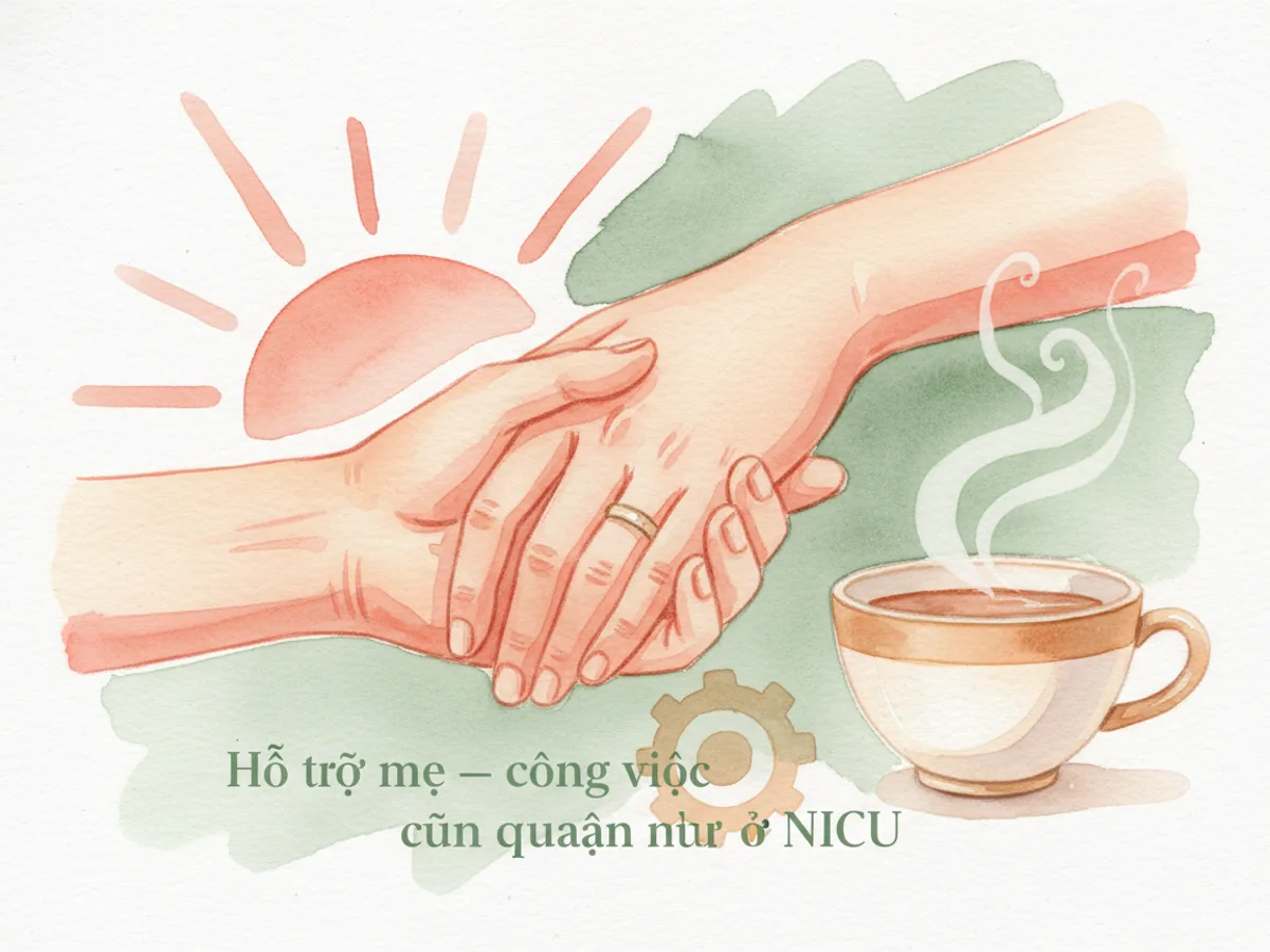 hỗ trợ mẹ — công việc cũng quan trọng như ở nicu